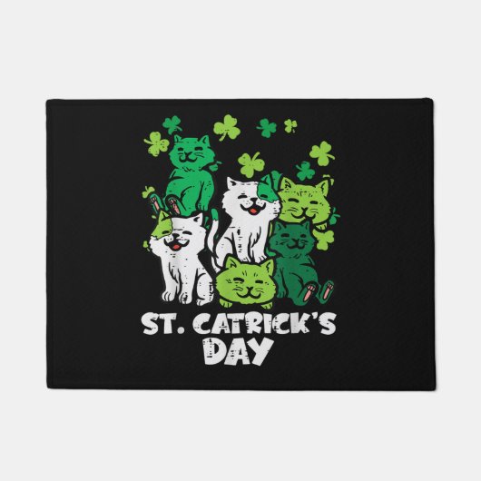 St Patricks Catricks Day Cats Saint Pattys Deurmat (Voorkant)