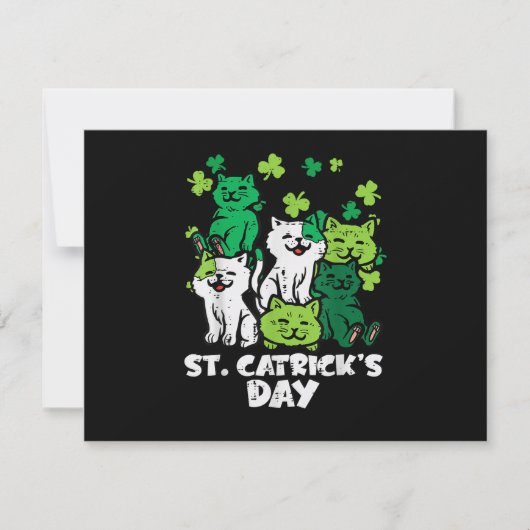 St Patricks Catricks Day Cats Saint Pattys Kaart (Voorkant)