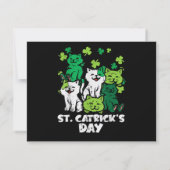 St Patricks Catricks Day Cats Saint Pattys Kaart (Achterkant)