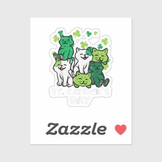 St Patricks Catricks Day Cats Saint Pattys Sticker (Vel)
