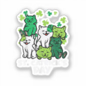 St Patricks Catricks Day Cats Saint Pattys Sticker (Voorkant)