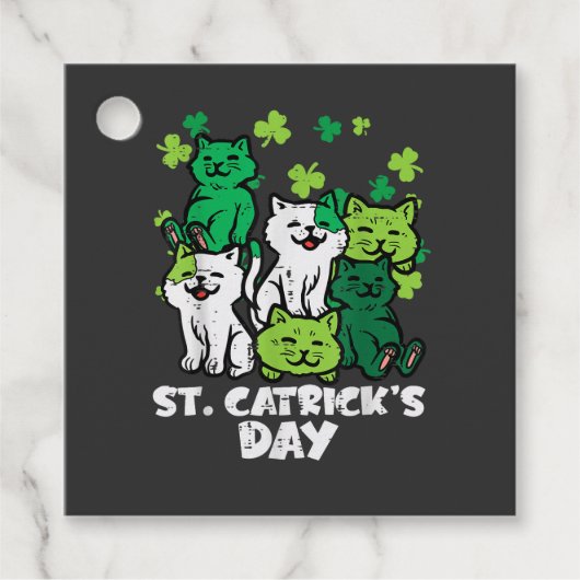St Patricks Catricks Day Katten Saint Pattys Bedankjes Labels (Voorkant)