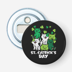 St Patricks Catricks Day Katten Saint Pattys Button Flesopener