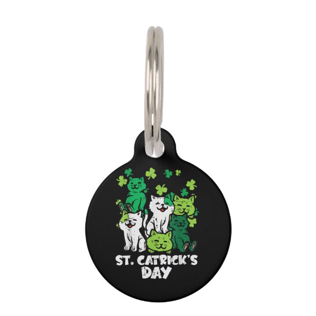 St Patricks Catricks Day Katten Saint Pattys Huisdierpenning (Voorkant)