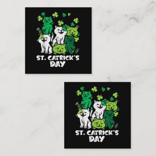 St Patricks Catricks Day Katten Saint Pattys Informatiekaartje (Voorkant / Achterkant)