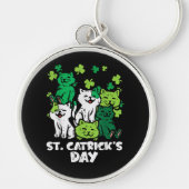 St Patricks Catricks Day Katten Saint Pattys Sleutelhanger (Voorkant)