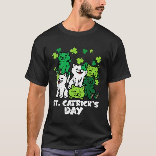 St Patricks Catricks Day Katten Saint Pattys Vrouw T-shirt (Voorkant)