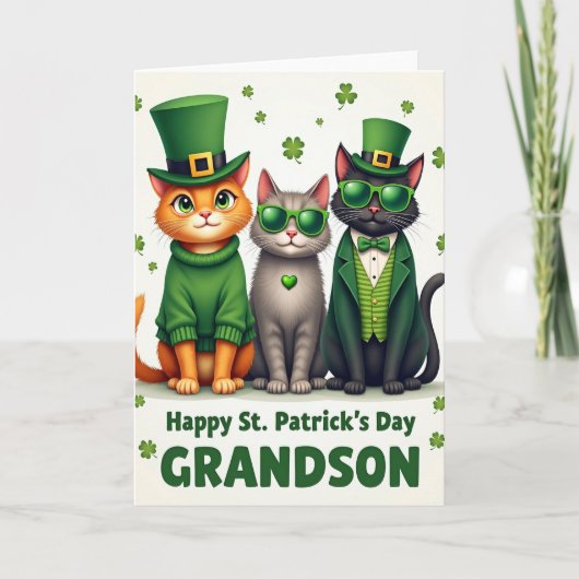 St Patricks Cats Kleinzoon Kaart (Voorkant)