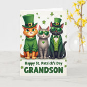 St Patricks Cats Kleinzoon Kaart (Gele Bloem)