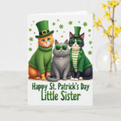 St Patricks Cats Kunstkaart Kaart (Gele Bloem)