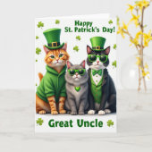 St. Patricks Cats Oudoom Kaart (Gele Bloem)