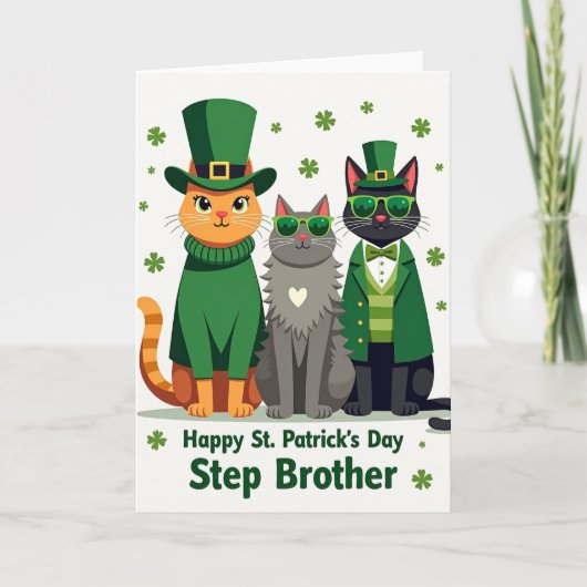 St Patricks Cats Step Brother Card Kaart (Voorkant)