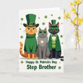 St Patricks Cats Step Brother Card Kaart (Gele Bloem)