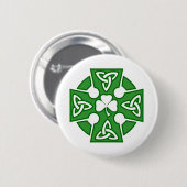 St Patrick's Celtic cross Ronde Button 5,7 Cm (Voorkant /achterkant)