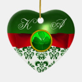 ST PATRICK'S CELTIC HEART GREEN SHAMROCK MONOGRAM KERAMISCH ORNAMENT (Achterkant)