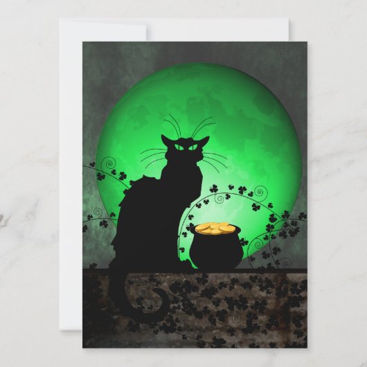 St. Patrick's Chat Noir Kaart (Achterkant)