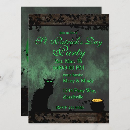 St. Patrick's Chat Noir Kaart (Voorkant / Achterkant)