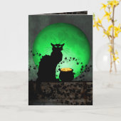 St. Patrick's Chat Noir Kaart (Gele Bloem)