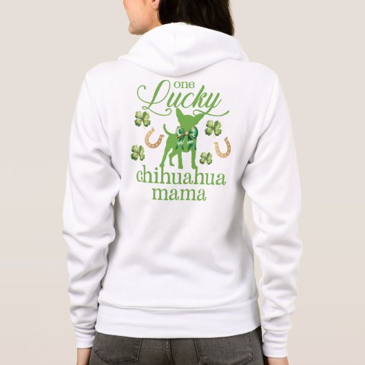 St. Patrick's Chihuahua mama Hoodie (Achterkant)