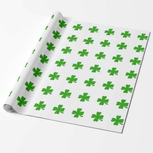 st patricks clover emoji cadeaupapier (Uitgerold)