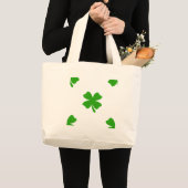 st patricks clover emoji grote tote bag (Voorkant (product))