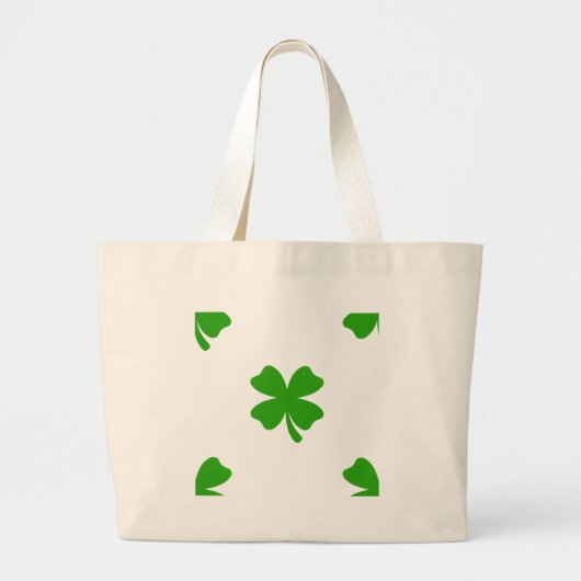 st patricks clover emoji grote tote bag (Voorkant)