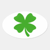 st patricks clover emoji ovale sticker (Voorkant)