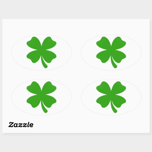 st patricks clover emoji ovale sticker (Vel)