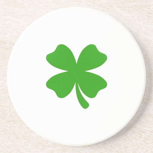 st patricks clover emoji zandsteen onderzetter (Voorkant)