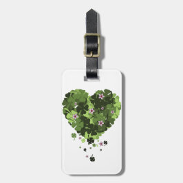 St. Patrick's Clover Heart Bagagelabel