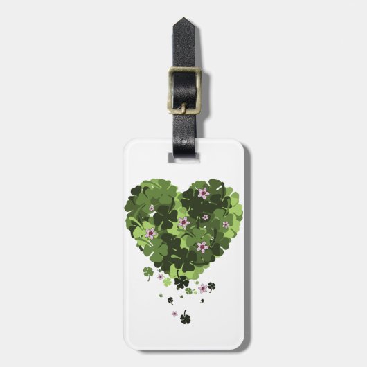 St. Patrick's Clover Heart Bagagelabel (Voorkant verticaal)