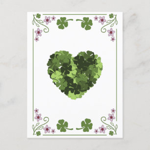 St. Patrick's Clover Heart Briefkaart