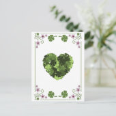 St. Patrick's Clover Heart Briefkaart (Staand voorkant)