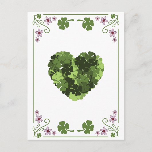 St. Patrick's Clover Heart Briefkaart (Voorkant)