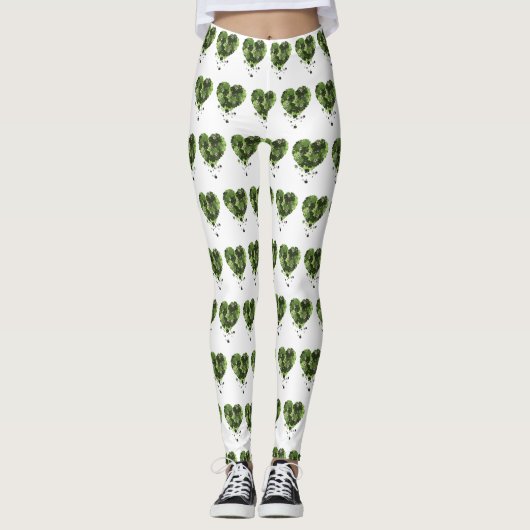 St. Patrick's Clover Heart Leggings (Voorkant)