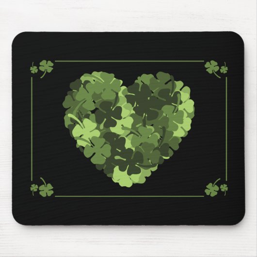 St. Patrick's Clover Heart Muismat (Voorkant)