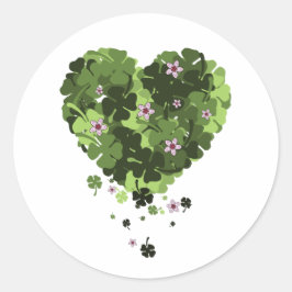 St. Patrick's Clover Heart Ronde Sticker