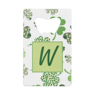 St. Patrick's Clover Monogram Creditkaart Flessenopener