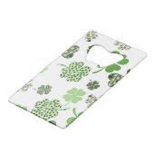 St. Patrick's Clover Monogram Creditkaart Flessenopener (Achterkant Gekanteld)