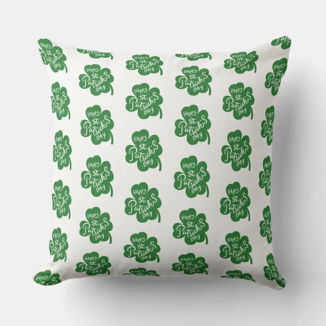 St. Patrick's Clover Pillow Kussen (Voorkant)