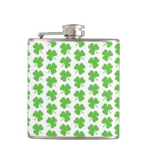 St. Patricks Clover Vinyl Omwikkelde Fles Heupfles