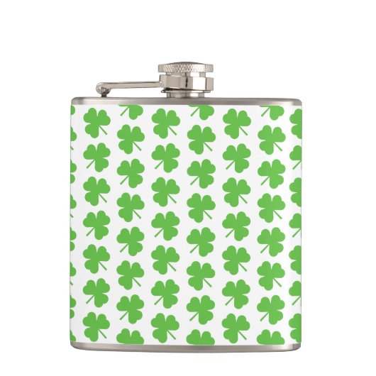 St. Patricks Clover Vinyl Omwikkelde Fles Heupfles (Voorkant)