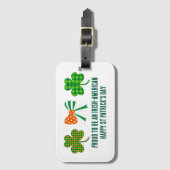 St Patrick's Coquette Shamrock gepersonaliseerd Bagagelabel (Voorkant (verticaal))