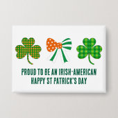 St Patrick's Coquette Shamrock gepersonaliseerd Button (Voorkant)