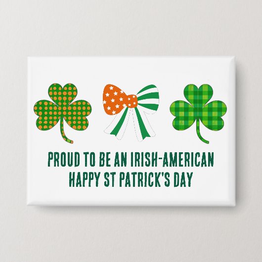St Patrick's Coquette Shamrock gepersonaliseerd Button (Voorkant)