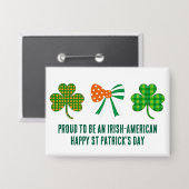St Patrick's Coquette Shamrock gepersonaliseerd Button (Voorkant / Achterkant)