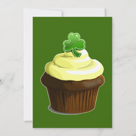 St. Patrick's cupcake-uitnodiging Kaart (Voorkant)