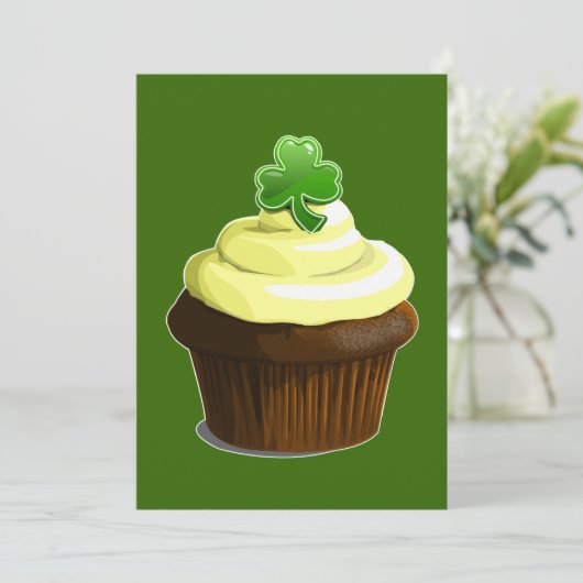 St. Patrick's cupcake-uitnodiging Kaart (Staand voorkant)