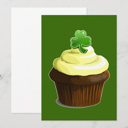 St. Patrick's cupcake-uitnodiging Kaart (Voorkant / Achterkant)