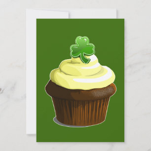 St. Patrick's cupcake-uitnodiging Kaart